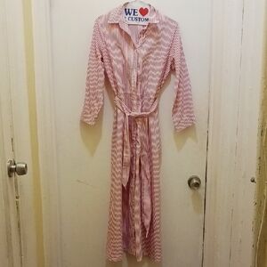 Red and White Striped Long Dress